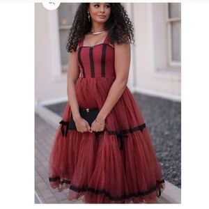 Jessakae Audrey Dress Tulle Gold Dot Ribbon Bow Dainty Romantic